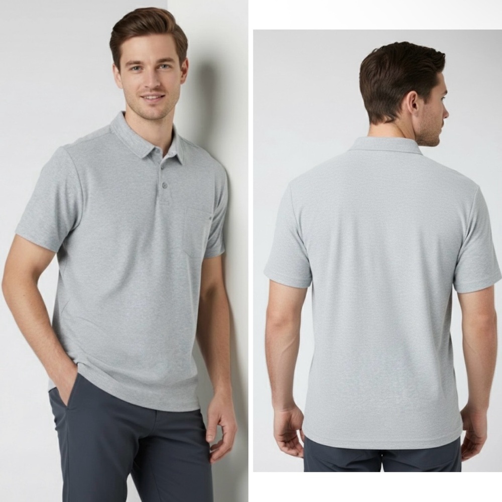 VUORI Ace Polo Shirt Men's Medium
Heather Gray S-Sleeve Light Performance